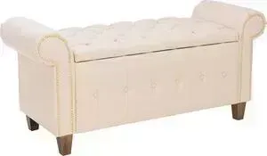 Банкетка Leset Classic- Б1 экокожа бежевая/ножки орех