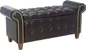 Банкетка Leset Classic- Б1 экокожа коричневая/ножки орех