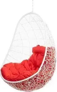 Подвесное кресло BiGarden Easy white BS без стойки красная подушка