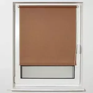 Штора Brabix рулонная 60x175 см текстура лен, защита 55-85&#037;, 200 г/м 2 темно-бежевый S-36 605986