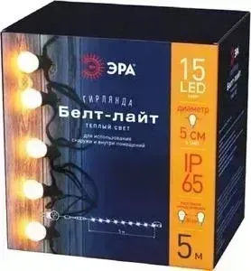 Гирлянда ЭРА Уличная светодиодная Белт Лайт 220V теплый свет ERABL-WS5 Б0047952