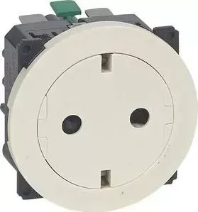Розетка Legrand 2 K+З Celiane 16A 230V с/з со шторками безвинтовой зажим немецкий стандарт слоновая кость 067169