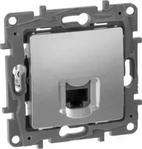 Розетка Legrand компьютерная RJ45 Etika 6 кат UTP алюминий 672453