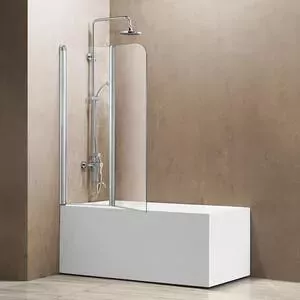 Шторка для ванны Vincea ванной 114x140 стекло прозрачное, профиль хром (VSB-12114CL)