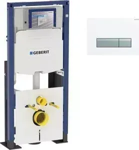 Инсталляция для унитаза Geberit Duofix Sigma40 с клавишей белый/алюминий, усиленная (111.380.00.5, 115.600.KQ.1)