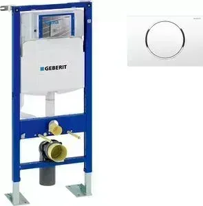 Инсталляция для унитаза Geberit Duofix Sigma10 с клавишей белый/хром, усиленная (111.333.00.5, 115.758.KJ.5)