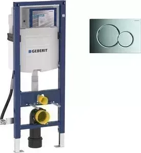Инсталляция для унитаза Geberit Duofix Sigma01 с клавишей хром, узкая (111.350.00.5, 115.770.21.5)