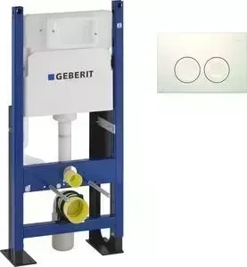 Инсталляция для унитаза Geberit Duofix Delta21 с белой клавишей, усиленная (457.570.00.1, 115.125.11.1)