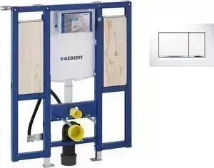 Инсталляция для унитаза Geberit Duofix Sigma30 с клавишей белый/хром, людей с ограниченными возможностями (111.375.00.5, 115.883.KJ.1)