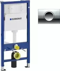Инсталляция для унитаза Geberit DuofixBasic Delta11 с клавишей хром (458.103.00.1, 115.120.21.1)