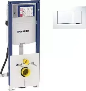 Инсталляция для унитаза Geberit Duofix Sigma30 с клавишей белый/хром, узкая (111.361.00.5, 115.883.KJ.1)