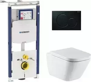 Комплект унитаза с инсталляцией ROCA Gap Clean Rim Duplo WC с , кнопкой, сиденьем микролифт (34647L000, 801472004, 111.362.00.5, 115.770.DW.5)