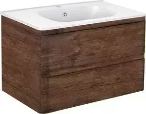 Тумба с раковиной Vincea с Vico 80 подвесная, R.Wood (VMC-2V800RW + VCB-2VP800W)