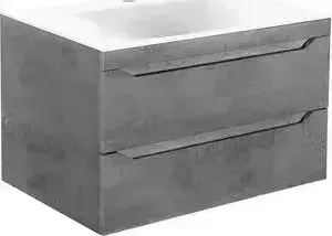 Тумба с раковиной Vincea с Fine 80 подвесная, Beton (VMC-2F800BT + VCB-1F800W)