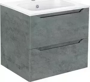 Тумба с раковиной Vincea с Norma 60 подвесная, Beton (VMC-2N600BT + VCB-2N600W)