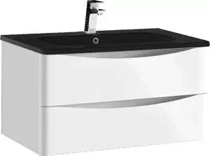 Тумба с раковиной Vincea с Roberta L.White 80x48 см, белый глянец (VMC-1R800LW, VCB-1RA800B)