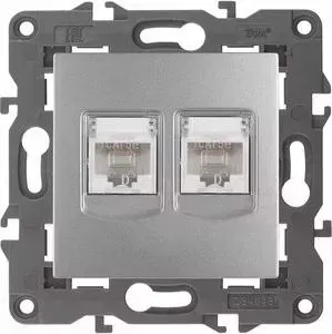 Розетка ЭРА информационная 2XRJ45 Elegance 14-3108-03 Б0034310