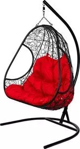 Двойное подвесное кресло BiGarden Primavera black красная подушка