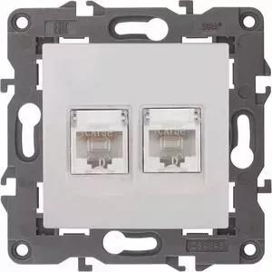 Розетка ЭРА информационная 2XRJ45 Elegance 14-3108-01 Б0034308