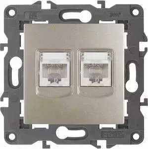 Розетка ЭРА информационная 2XRJ45 Elegance 14-3108-04 Б0034311