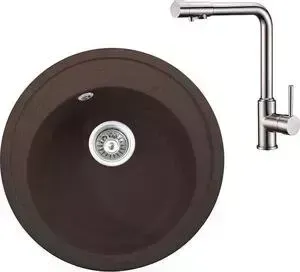 Мойка кухонная и смеситель KAISER и смеситель KGM-510 Coffee Beige кофе (KGM-510-CB, 13044)