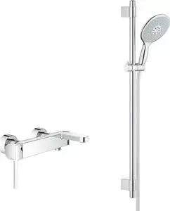 Смеситель для ванны Grohe Plus с душевым гарнитуром, хром (33553003, 27750000)