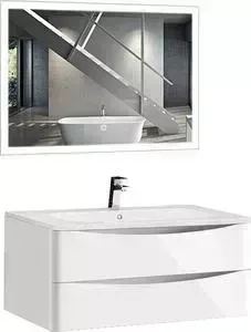 Мебель для ванной Vincea Roberta L.White W Led B 100 белый глянец
