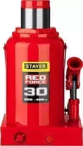 Домкрат STAYER гидравлический бутылочный 30т, Red Force (43160-30-z01)