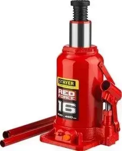 Домкрат STAYER гидравлический бутылочный 16т, Red Force (43160-16-z01)