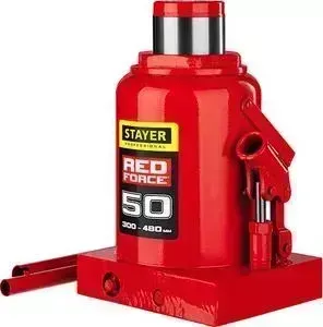 Домкрат STAYER гидравлический бутылочный 50т, Red Force (43160-50-z01)
