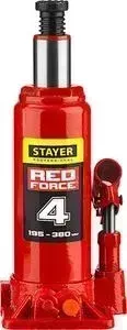 Домкрат STAYER гидравлический бутылочный 4т, в кейсе Red Force (43160-4-K-z01)