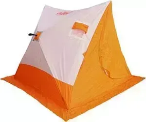 Палатка Следопыт зимняя СЛЕДОПЫТ 2-скатная, Oxford 210D PU 1000, цв. бело-оранж.
