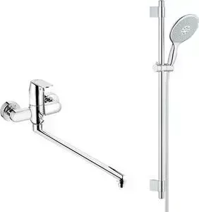 Смеситель для ванны Grohe Eurosmart Cosmopolitan с душевым гарнитуром, хром (32847000, 27750000)