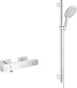 Термостат для душа Grohe Grohtherm Cube с душевым гарнитуром, хром (34488000, 27750000)