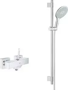 Смеситель для душа Grohe Eurocube Joy с душевым гарнитуром, хром (23665000, 27750000)