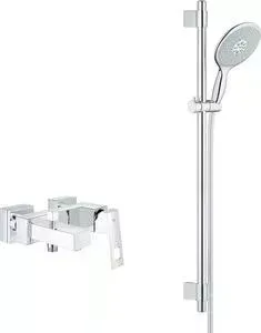 Смеситель для ванны Grohe Eurocube с душевым гарнитуром, хром (23140000, 27750000)