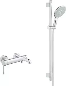 Смеситель для ванны Grohe Essence с душевым гарнитуром, хром (33624001, 27750000)