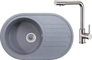 Мойка кухонная и смеситель KAISER и смеситель Granit KGM-7750 Grey серая (KGM-7750-G, 13044)