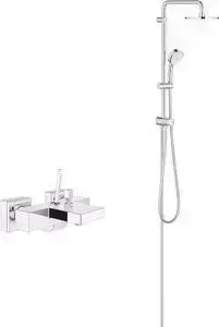 Смеситель для ванны Grohe Eurocube Joy с душевым гарнитуром, хром (23666000, 27394002)
