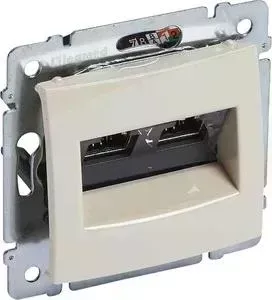 Розетка Legrand компьютерная 2xRJ45 Valena 6 кат UTP с захватами слоновая кость 774147