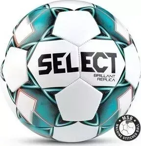 Мяч футбольный Select Brillant Replica арт. 811608-004, р.4, 32пан, гл.ПВХ, маш.сш, бел-бирюз-черный