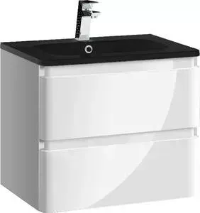 Тумба с раковиной Vincea с Alba L.White 60x48 см, белый глянец (VMC-1A600LW, VCB-1RA600B)