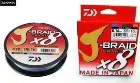 Леска рыболовная DAIWA плетеная J-Braid Grand X8 150м 0.18мм мультиколор