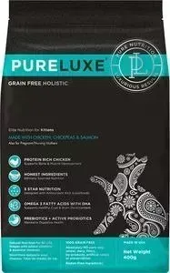 Сухой корм PureLuxe для котят с курицей нутом и лососем 400г