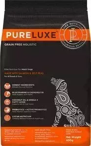 Сухой корм PureLuxe для взрослых собак с лососем и горошком 400г