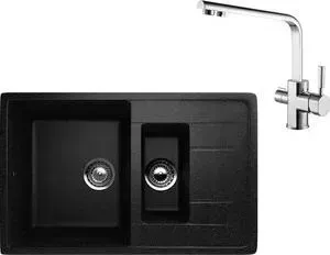 Мойка кухонная EcoStone и ES-022 Kaiser Decor черная (ES-22-308, 40144)