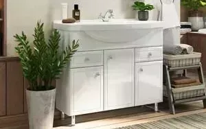 Тумба с раковиной Comforty с Сочи 105 белый глянец (00004134582)