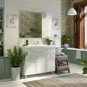 Мебель для ванной Comforty Сочи 105 белый глянец