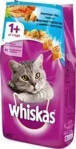 Сухой корм Whiskas с лососем и подушечками с паштетом для кошек 1,9кг (10150208)