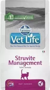 Сухой корм Farmina Vet Life Struvite Management Feline диета при МКБ и идиопатическом цистите для кошек 400г